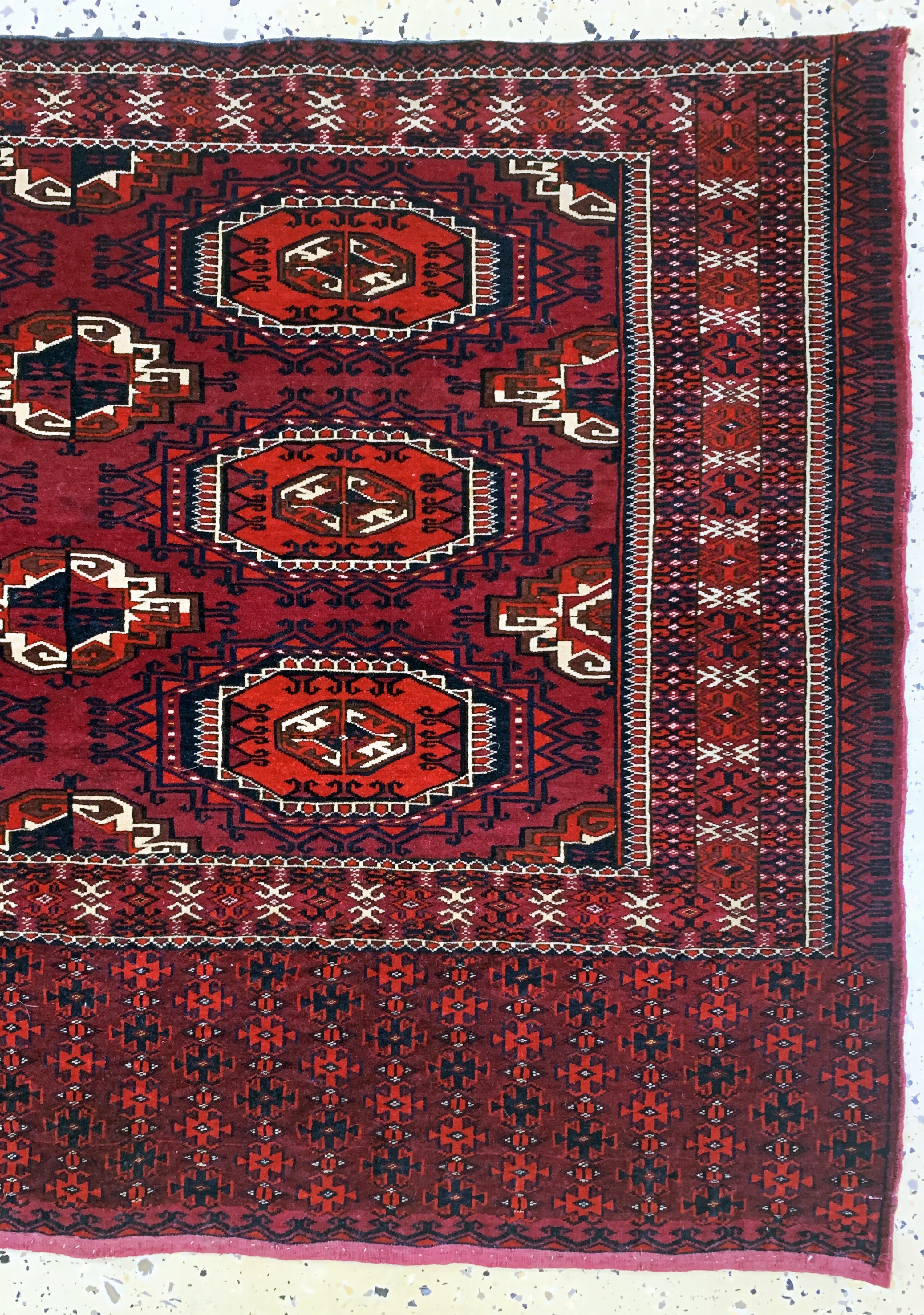 Detail a: Salor-Tschowal antik, Turkmenistan, 19.Jhd,Wolle auf Wolle, ca. 141 x 77 cm, EHZ: 2