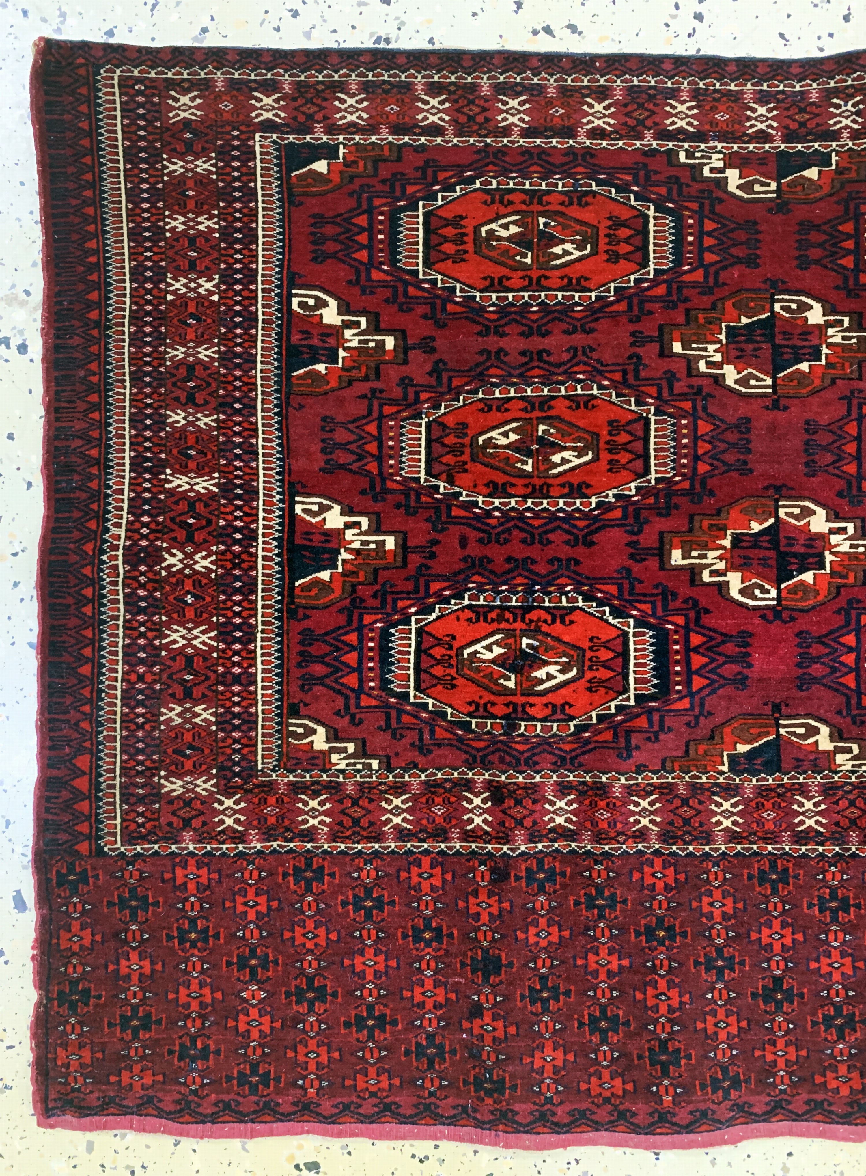 Detail b: Salor-Tschowal antik, Turkmenistan, 19.Jhd,Wolle auf Wolle, ca. 141 x 77 cm, EHZ: 2