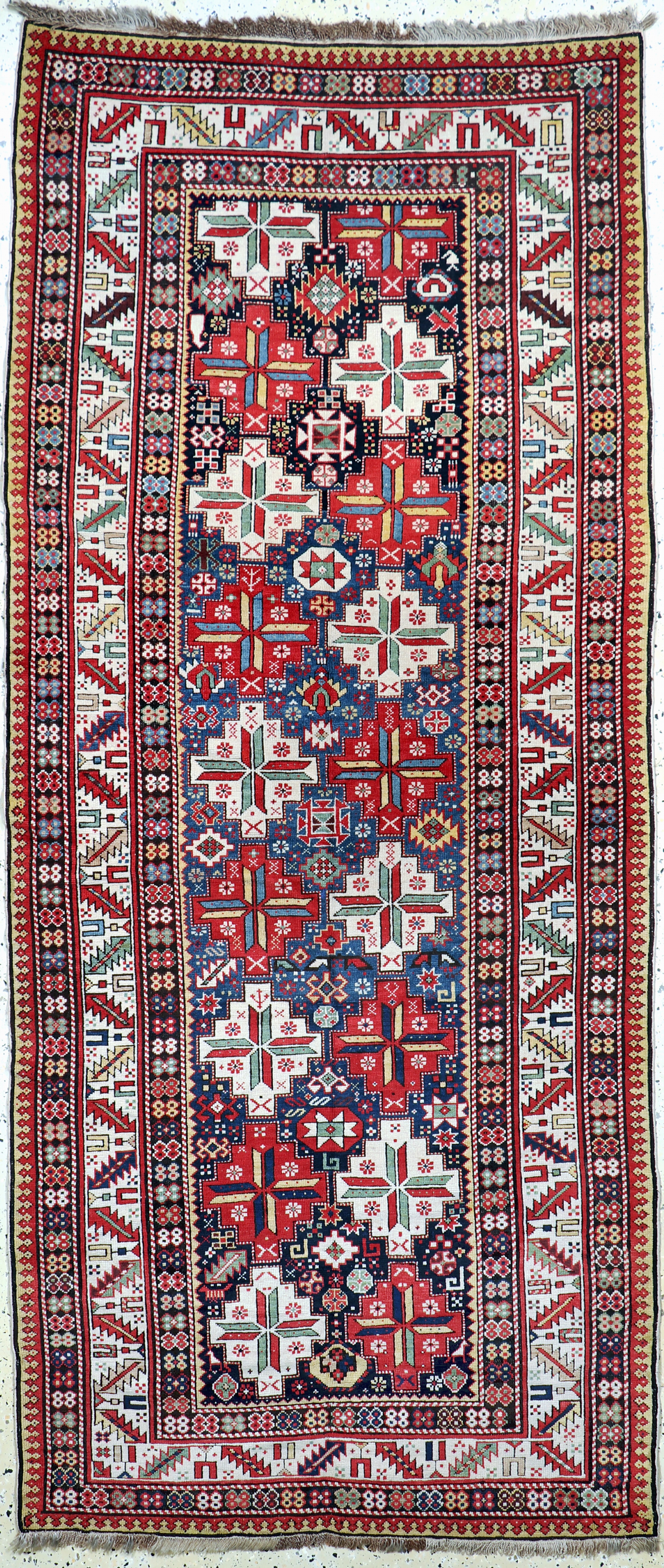 Image 27072937 - Antiker Schirwan-Kazak, Kaukasus, 19.Jhd, Wolle auf Wolle, ca. 262 x 114 cm, EHZ: 2 ...