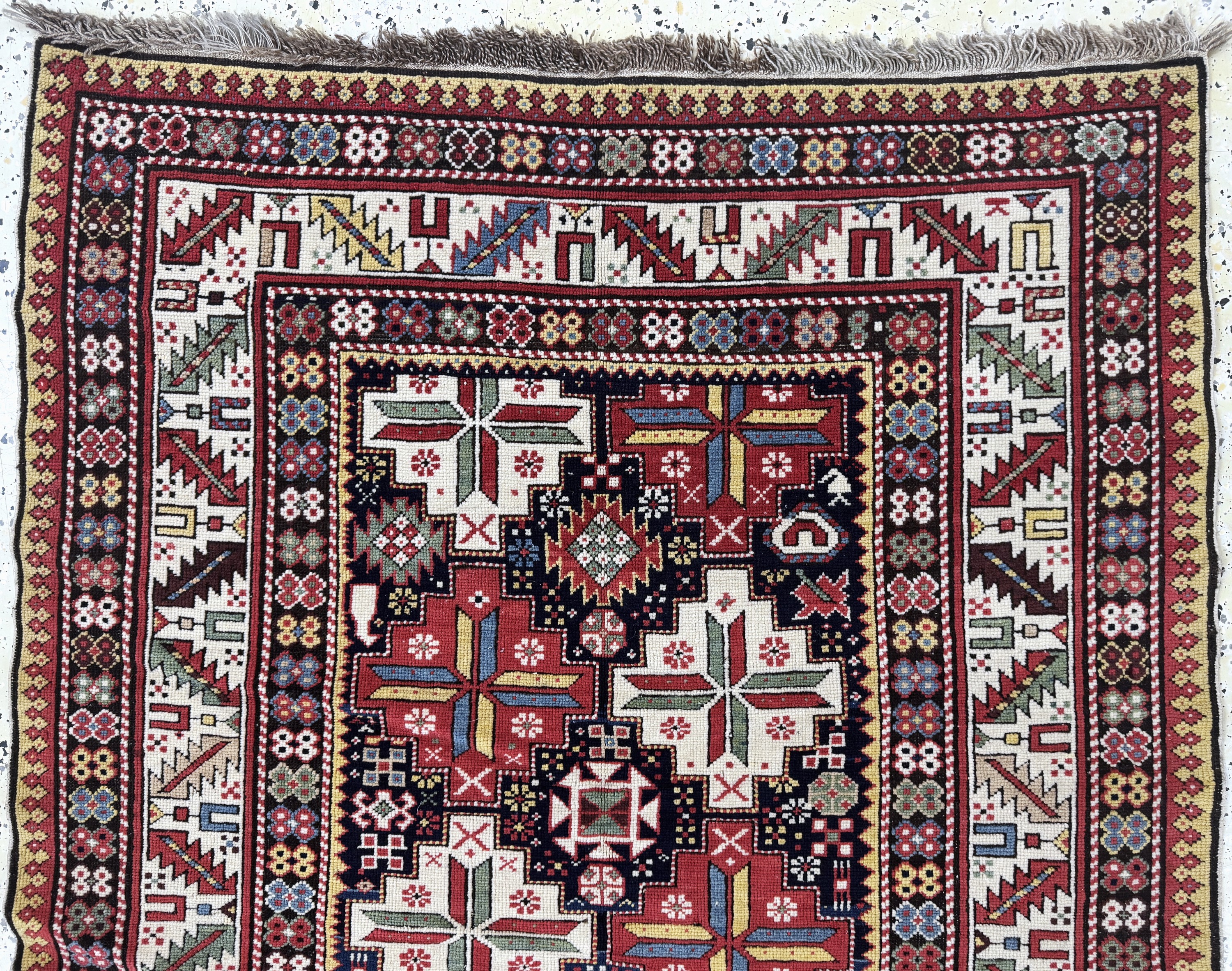 Detail a: Antiker Schirwan-Kazak, Kaukasus, 19.Jhd, Wolle auf Wolle, ca. 262 x 114 cm, EHZ: 2