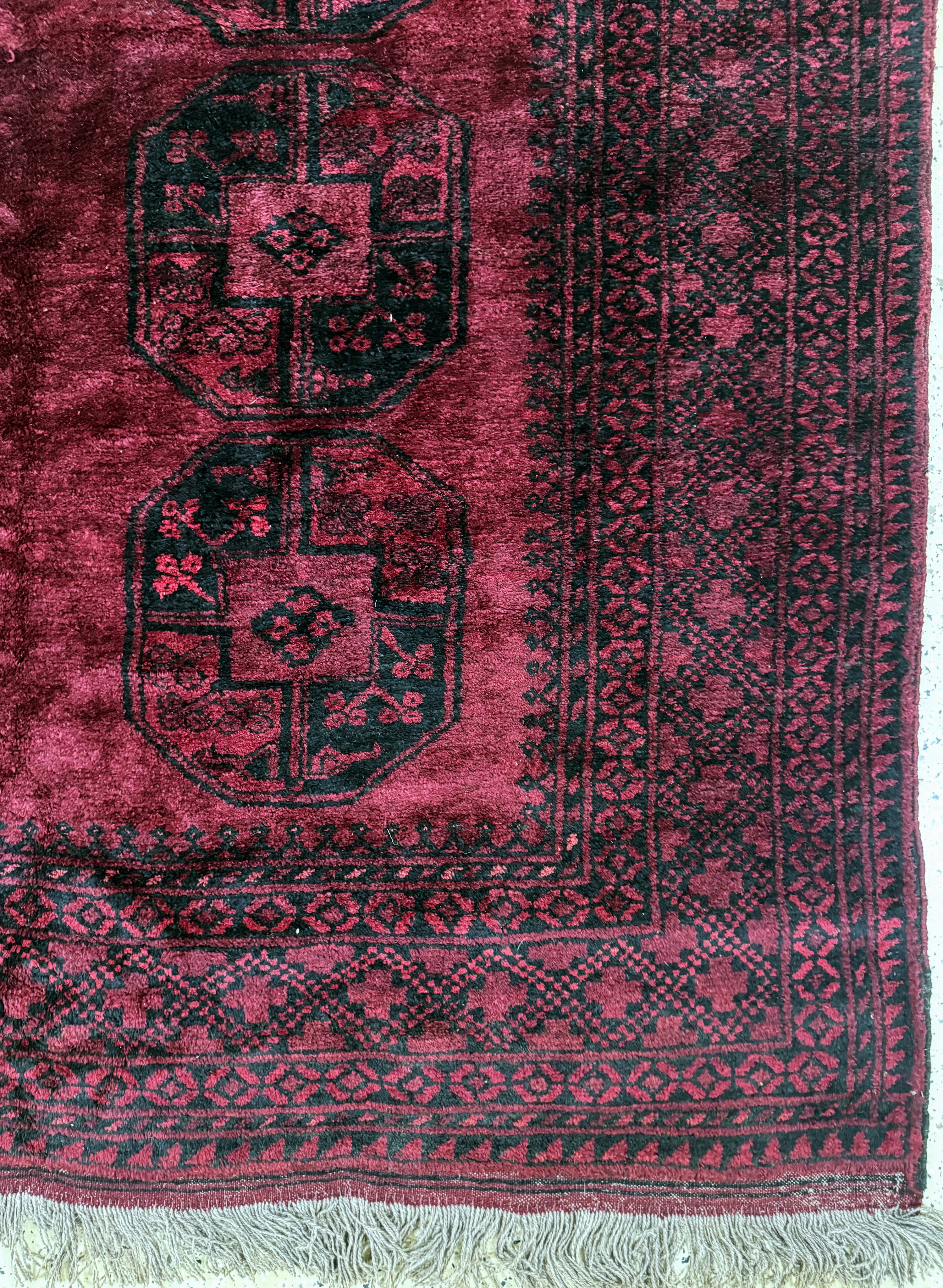 Detail a: Dolatabad, Afghanistan, Mitte 20.Jhd, Wolleauf Wolle, ca. 227 x 176 cm, EHZ: 2