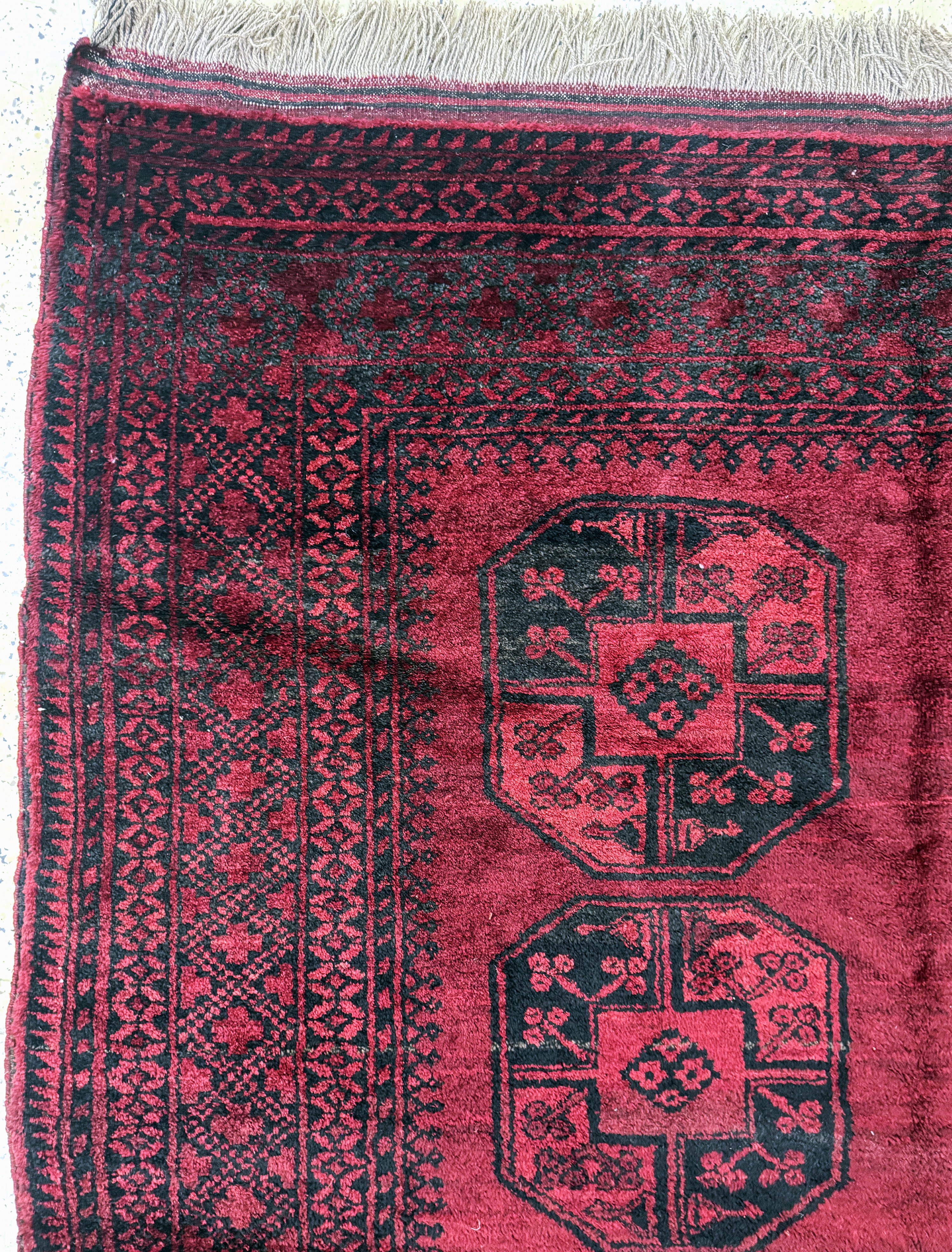 Detail c: Dolatabad, Afghanistan, Mitte 20.Jhd, Wolleauf Wolle, ca. 227 x 176 cm, EHZ: 2