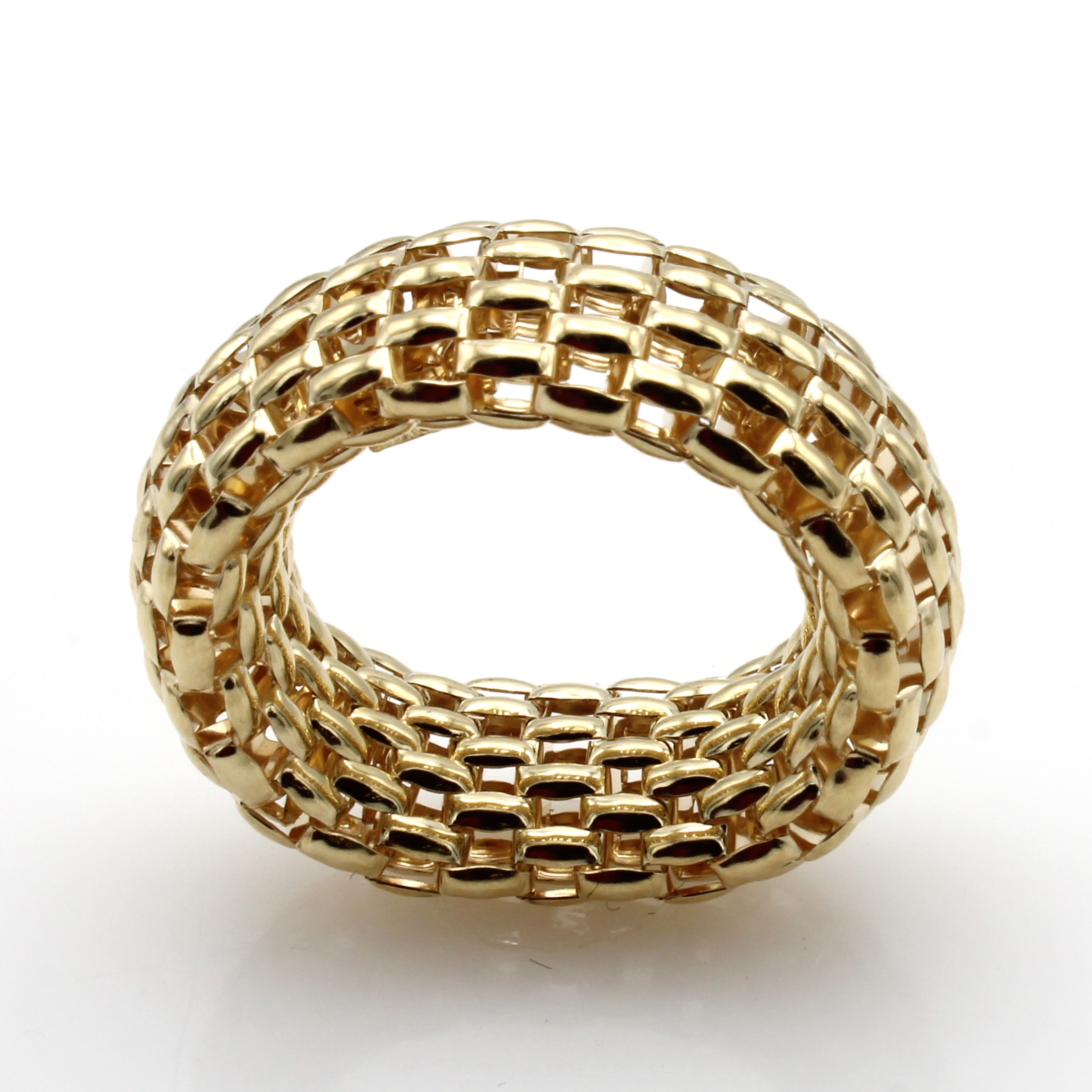 Image 27072962 - Ring im Himbeermuster, GG 585/000, B. ca. 10 mm, RW ca. 55