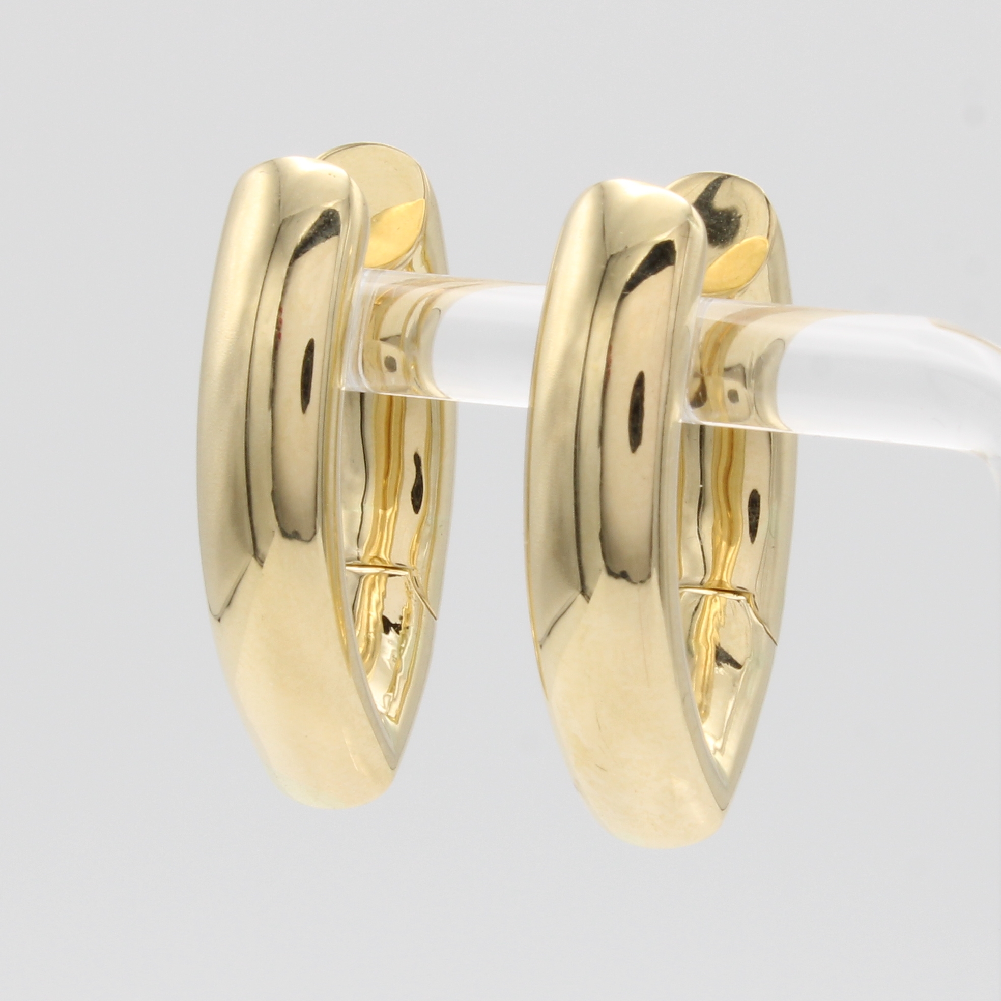 Image 27072964 - Paar Creolen, GG 585/000, ovale nach unten spitz zulaufende Form, B. ca. 6 mm