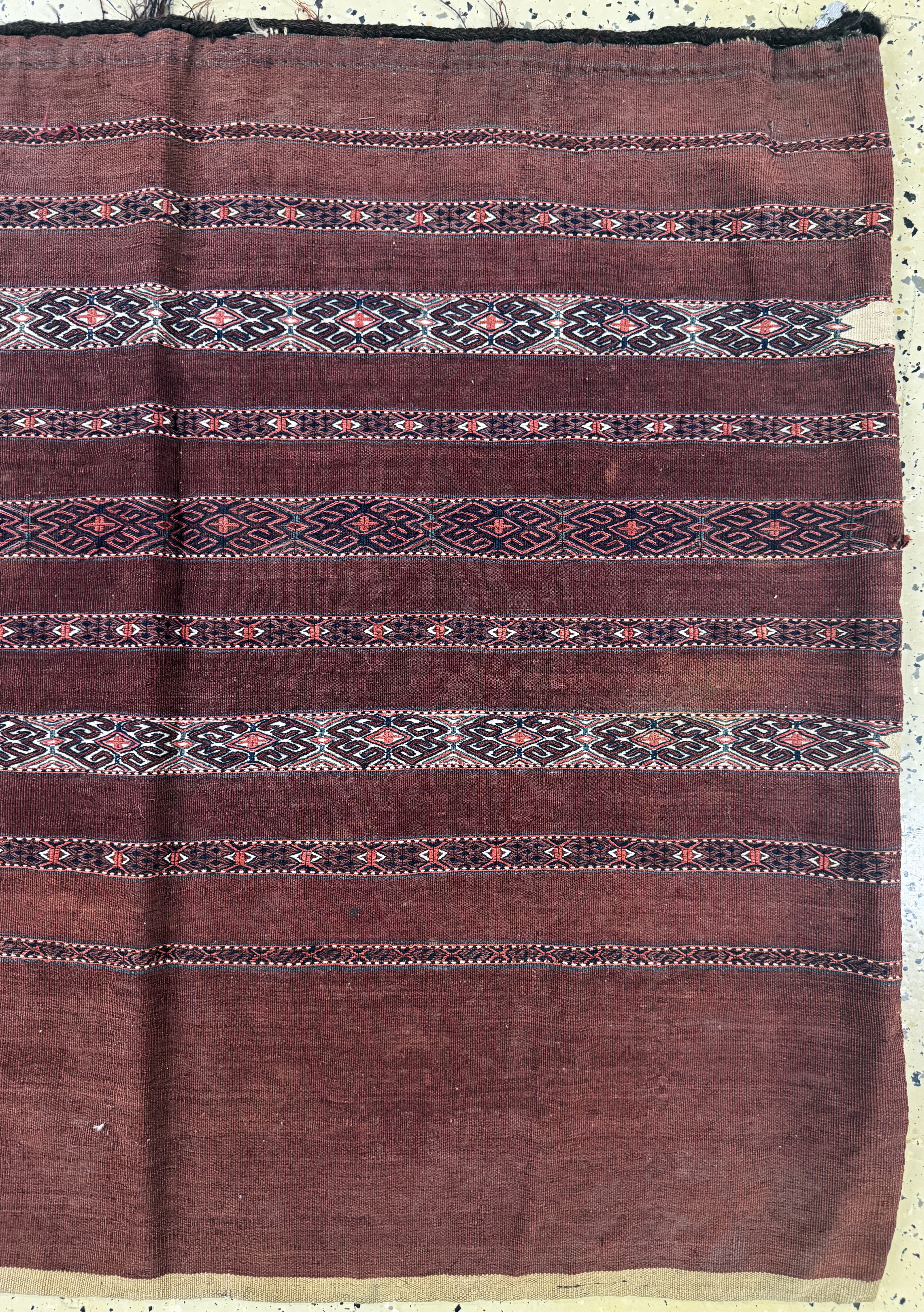 Detail a: 2 Lots Sumakh-Tschowal antik, Turkmenistan,um 1900, Wolle auf Wolle, ca. 110 x 100 cm & ca. 114 x 63 cm, EHZ: 3