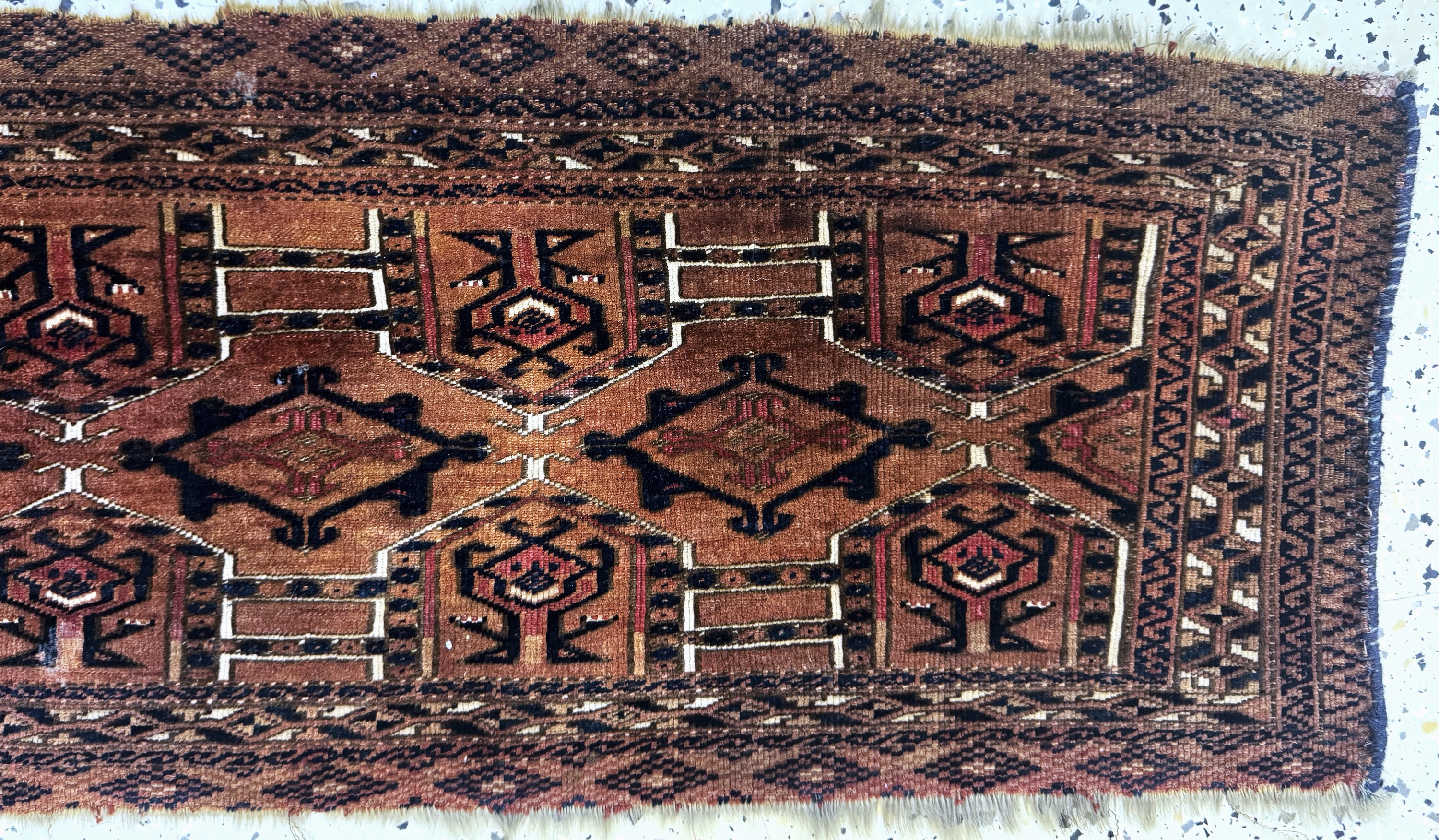 Detail a: Saryk Torba antik, Turkmenistan, 19.Jhd, Wolle auf Wolle, ca. 116 x 35 cm, EHZ: 3