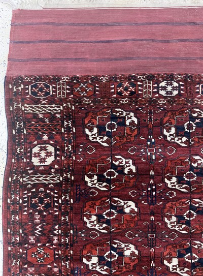 27072919c - Feine Tekke Hauptteppich antik, Turkmenistan, 19.Jhd, Wolle auf Wolle, ca. 260 x 185 cm, ...