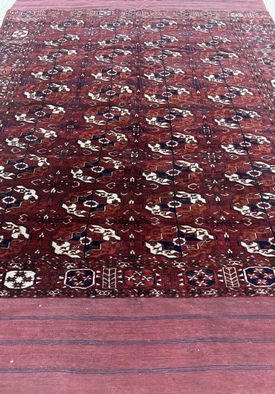 27072919f - Feine Tekke Hauptteppich antik, Turkmenistan, 19.Jhd, Wolle auf Wolle, ca. 260 x 185 cm, ...