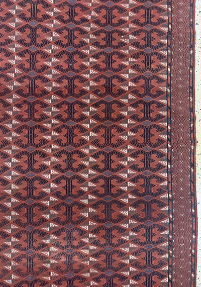 27072922d - Antiker Sumakh, Turkmenistan, 19.Jhd, Wolleauf Wolle, ca. 303 x 187 cm, EHZ: 2 ...