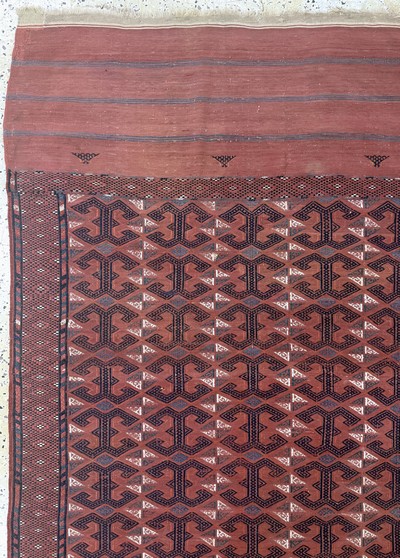 27072922e - Antiker Sumakh, Turkmenistan, 19.Jhd, Wolleauf Wolle, ca. 303 x 187 cm, EHZ: 2 ...