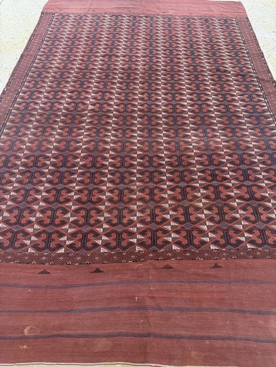 27072922h - Antiker Sumakh, Turkmenistan, 19.Jhd, Wolleauf Wolle, ca. 303 x 187 cm, EHZ: 2 ...