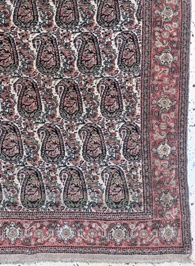 27072936c - Antiker Senneh fein, Persien, 19.Jhd, Wolleauf Baumwolle, ca. 190 x 130 cm, EHZ: 2 ...
