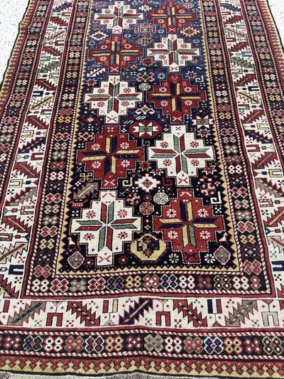 27072937g - Antiker Schirwan-Kazak, Kaukasus, 19.Jhd, Wolle auf Wolle, ca. 262 x 114 cm, EHZ: 2 ...