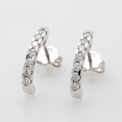 Image Paar Steckcreolen mit Brillanten, WG 585/000, Brill. zus. ca. 0.50 ct Weiß/p ...