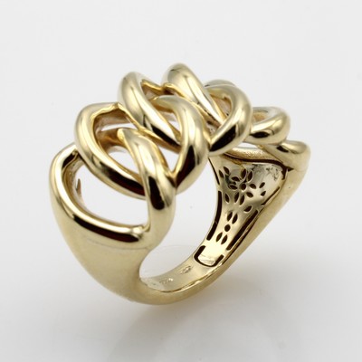 27072954a - Ring im Kettendesign, GG 585/000, B. ca. 17 mm, RW ca. 56