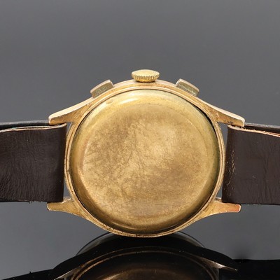 27072966d - IOTA Schaltradchronograph in RoseG 750/000, Schweiz um 1950, Handaufzug, Boden u. ...