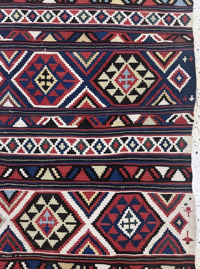 27072973d - Antiker Schirwan Kelim, Kaukasus, 19.Jhd, Wolle auf Wolle, ca. 285 x 160 cm, EHZ: ...