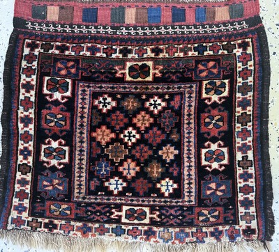 27072981d - 2 Lots Taschenfront antik, Persien & Turkmenistan, um 1900, Wolle auf Wolle, ca. 74x 55 ...