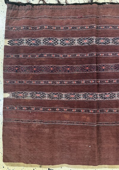 27072983b - 2 Lots Sumakh-Tschowal antik, Turkmenistan,um 1900, Wolle auf Wolle, ca. 110 x 100 cm & ...