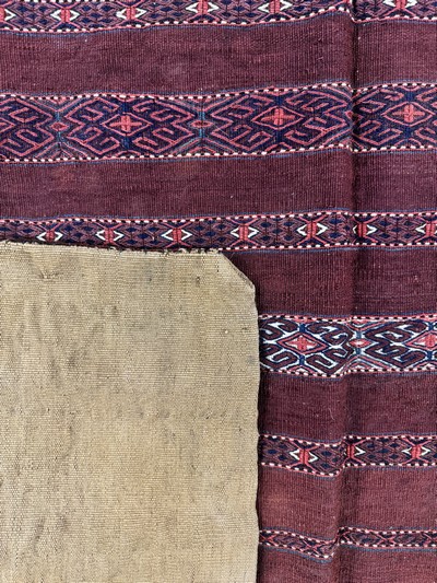 27072983c - 2 Lots Sumakh-Tschowal antik, Turkmenistan,um 1900, Wolle auf Wolle, ca. 110 x 100 cm & ...