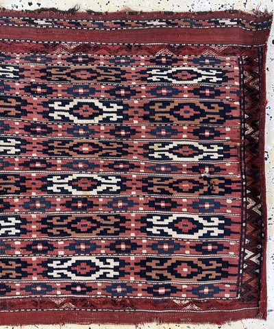 27072983d - 2 Lots Sumakh-Tschowal antik, Turkmenistan,um 1900, Wolle auf Wolle, ca. 110 x 100 cm & ...