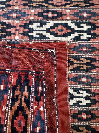 27072983f - 2 Lots Sumakh-Tschowal antik, Turkmenistan,um 1900, Wolle auf Wolle, ca. 110 x 100 cm & ...