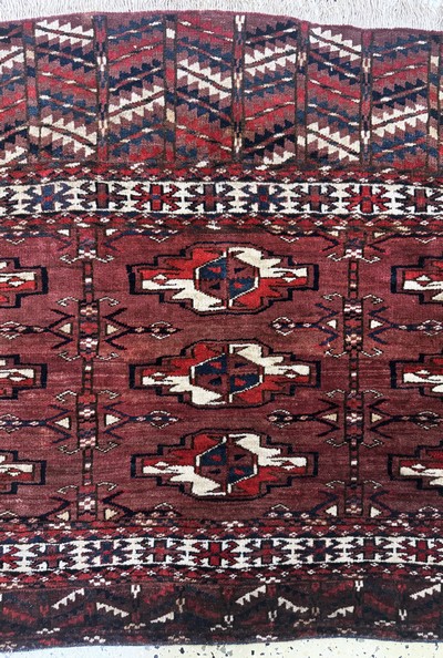 27072987b - Tschowal antik, Turkmenistan, um 1900, Wolle auf Wolle, ca. 138 x 80 cm, EHZ: 2 ...