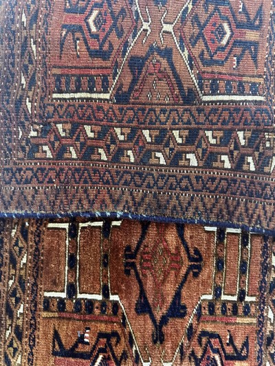 27072990c - Saryk Torba antik, Turkmenistan, 19.Jhd, Wolle auf Wolle, ca. 116 x 35 cm, EHZ: 3 ...