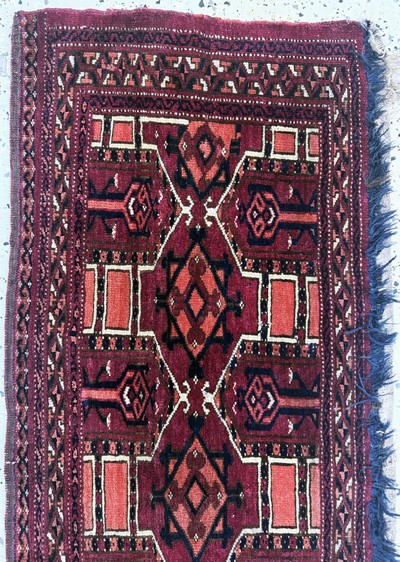 27072991a - 2 Lots Torba antik, Turkmenistan, 19.Jhd, Wolle auf Wolle, ca. 133 x 45 cm, EHZ: 3 ...