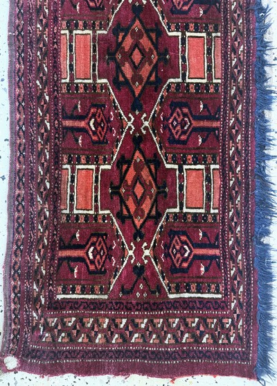 27072991b - 2 Lots Torba antik, Turkmenistan, 19.Jhd, Wolle auf Wolle, ca. 133 x 45 cm, EHZ: 3 ...
