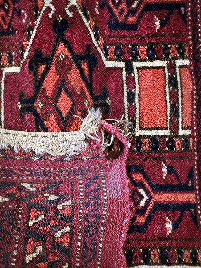 27072991c - 2 Lots Torba antik, Turkmenistan, 19.Jhd, Wolle auf Wolle, ca. 133 x 45 cm, EHZ: 3 ...