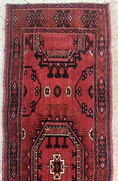27072991d - 2 Lots Torba antik, Turkmenistan, 19.Jhd, Wolle auf Wolle, ca. 133 x 45 cm, EHZ: 3 ...