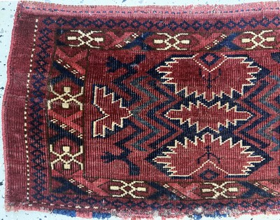 27072992b - Beschir Torba antik, Turkmenistan, 19.Jhd, Wolle auf Wolle, ca. 90 x 45 cm, EHZ: 3-4 ...