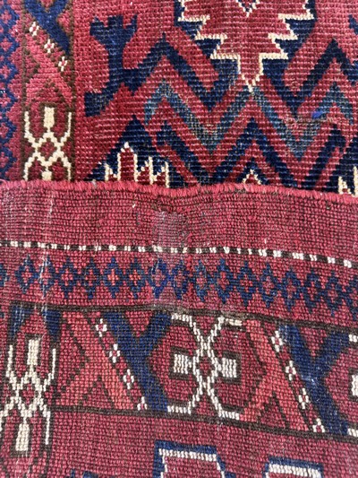 27072992c - Beschir Torba antik, Turkmenistan, 19.Jhd, Wolle auf Wolle, ca. 90 x 45 cm, EHZ: 3-4 ...