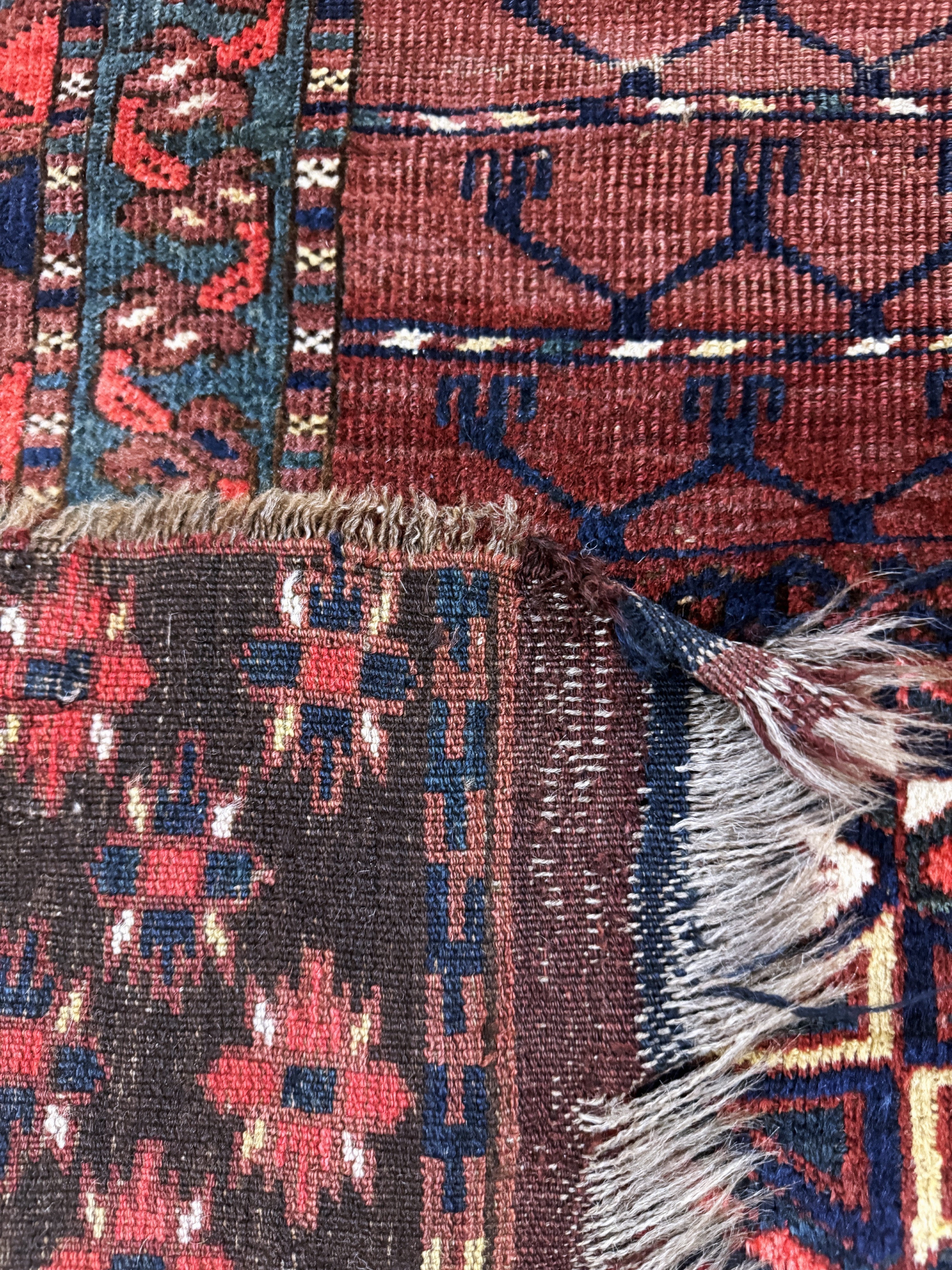 Detail f: Kisil-Ajak Engsi antik, Turkmenistan, 19.Jhd, Wolle auf Wolle, ca. 190 x 150 cm, EHZ: 4