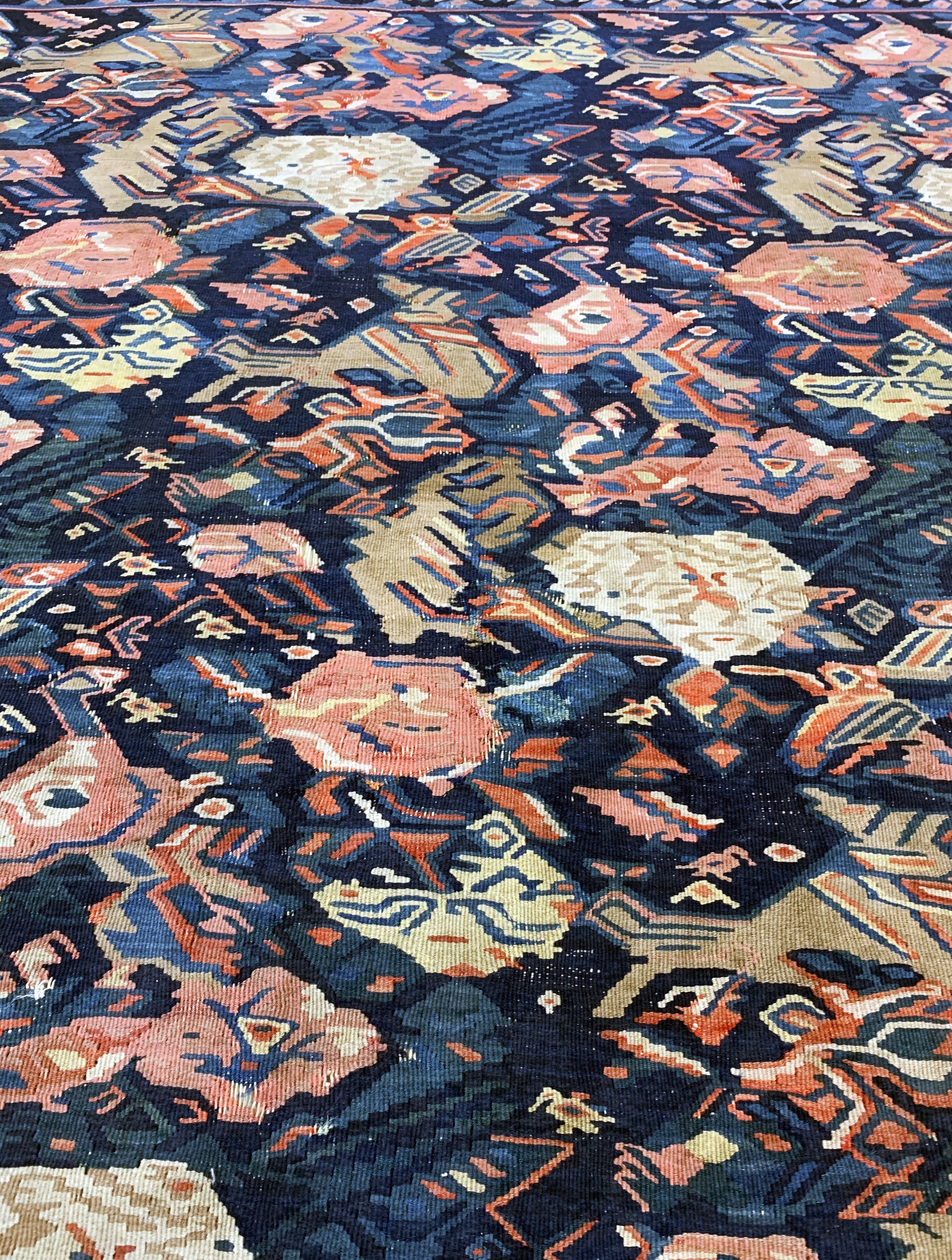Detail d: Senneh Kelim antik, Persien, 19.Jhd, Wolle auf Wolle, ca. 200 x 125 cm, EHZ: 3(kleine Restaurierung).
