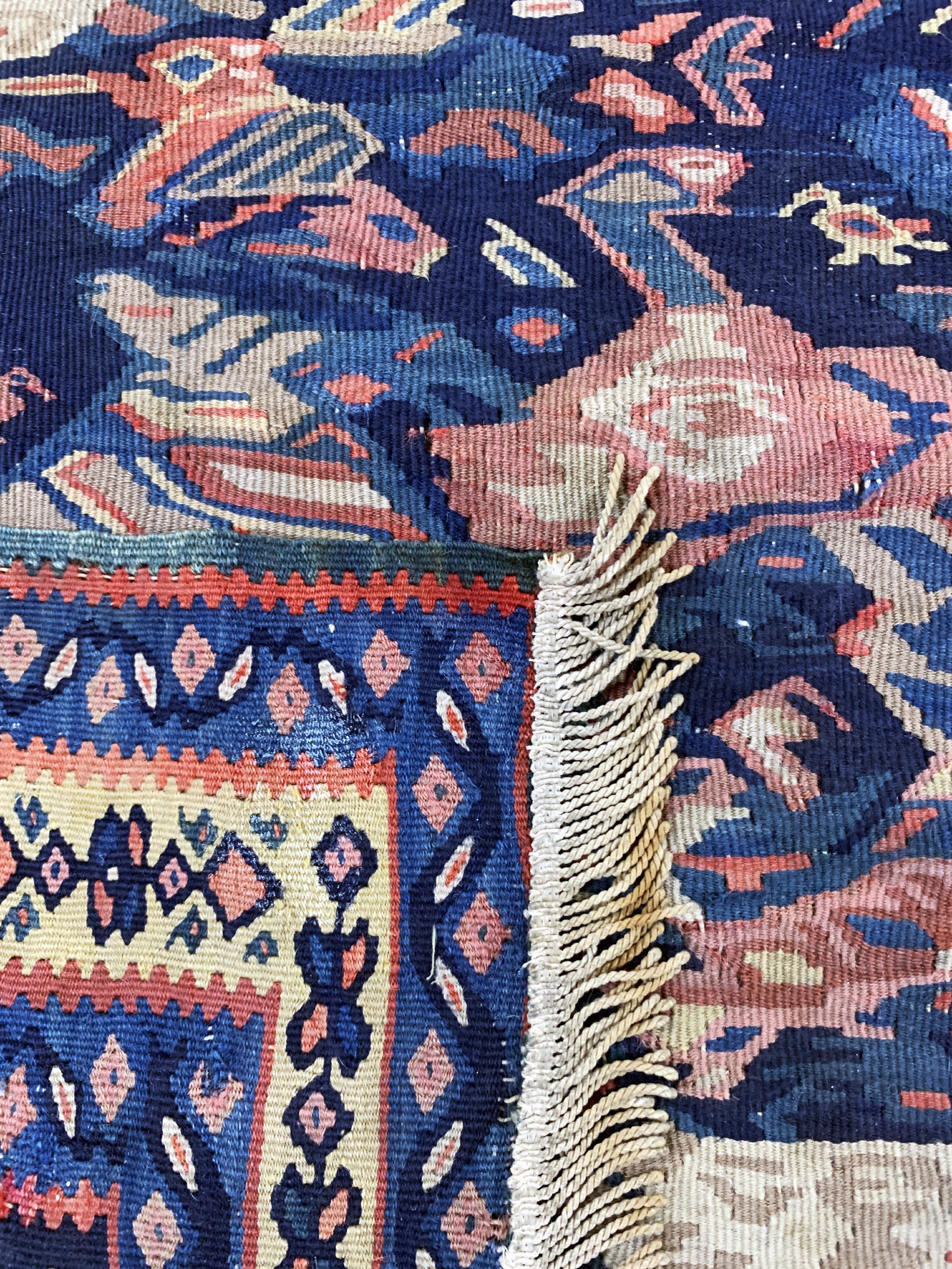 Detail f: Senneh Kelim antik, Persien, 19.Jhd, Wolle auf Wolle, ca. 200 x 125 cm, EHZ: 3(kleine Restaurierung).