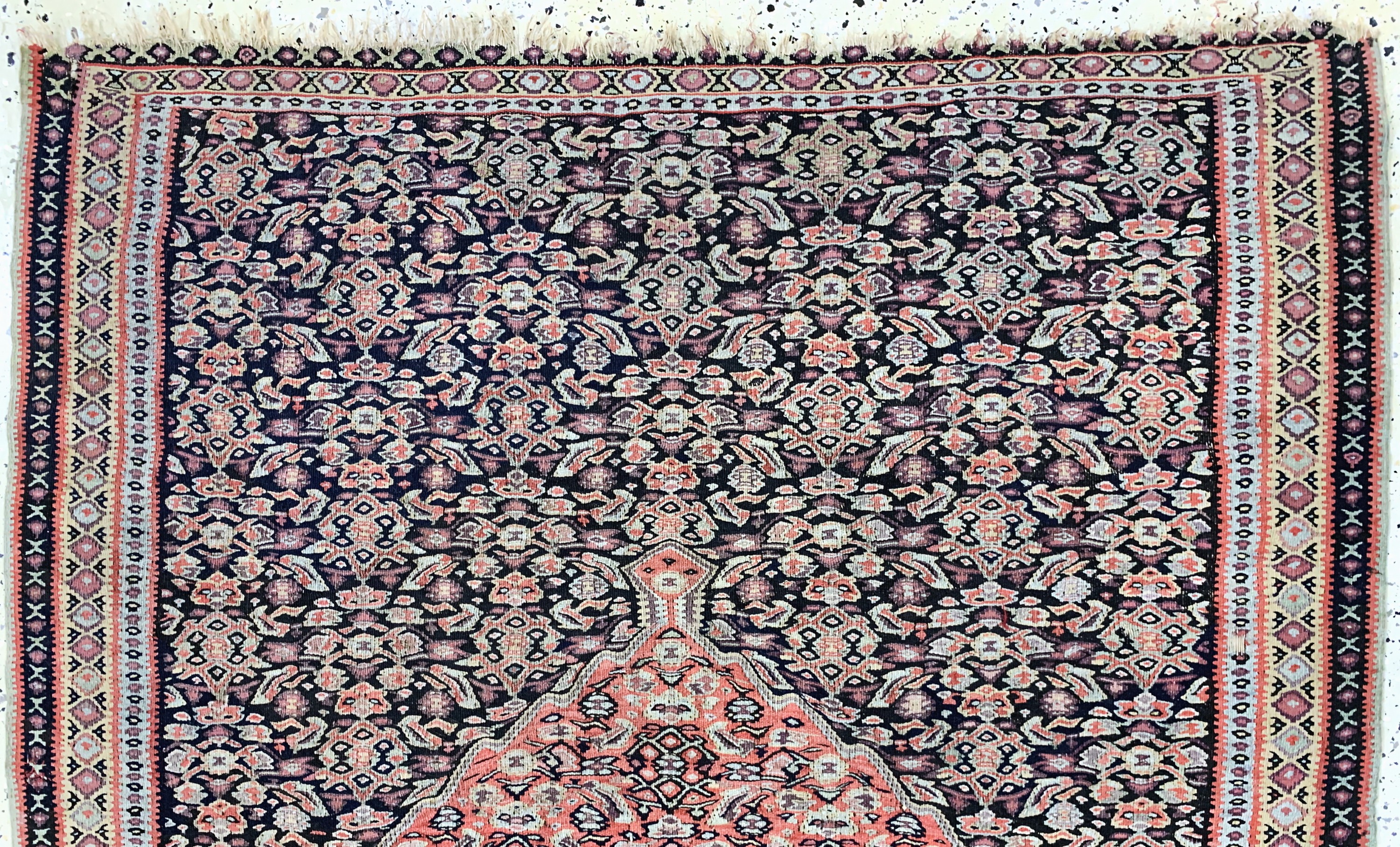 Detail a: Senneh Kelim antik, Persien, 19.Jhd, Wolle auf Wolle, ca. 195 x 130 cm, EHZ: 2-3