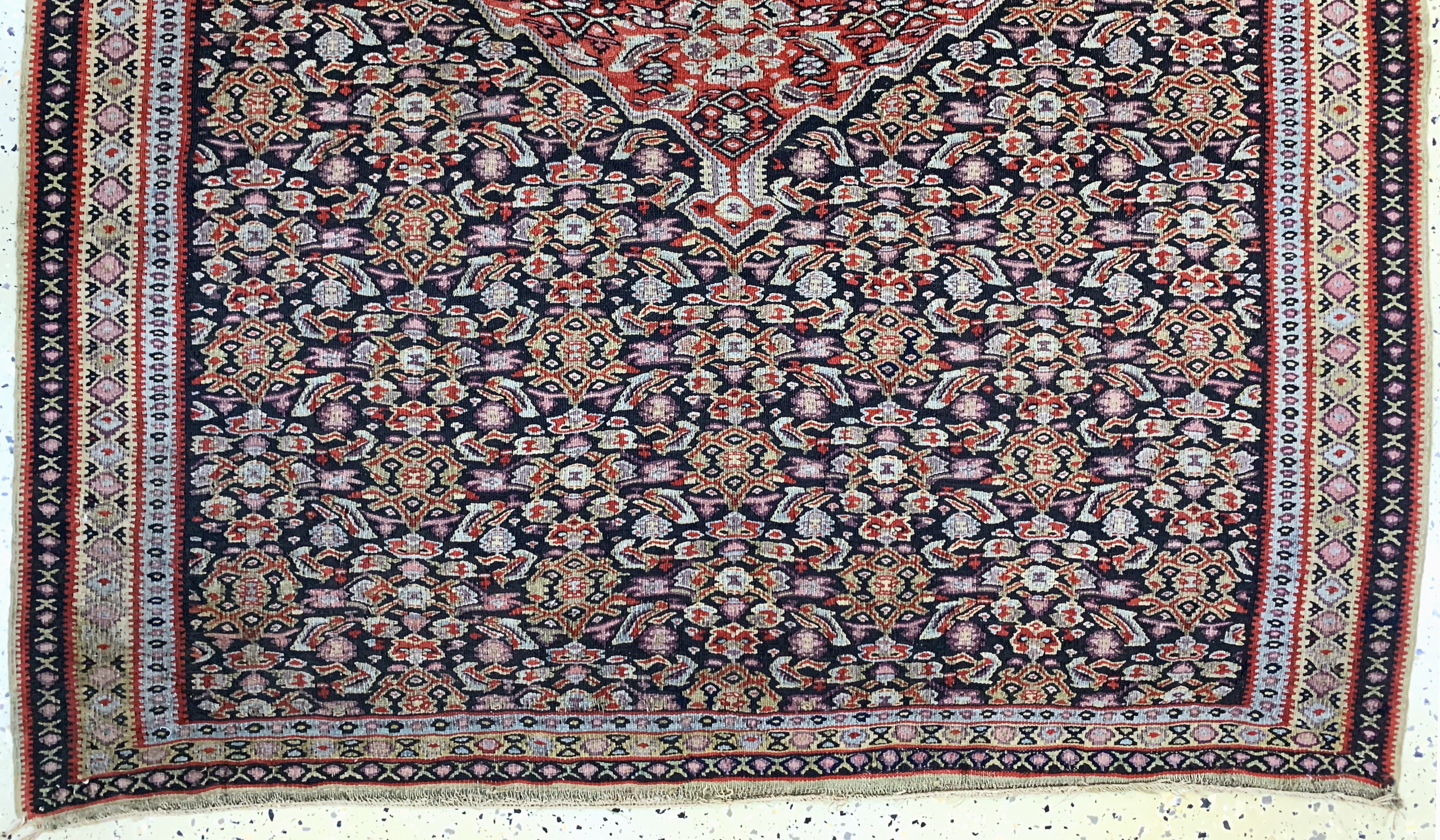 Detail c: Senneh Kelim antik, Persien, 19.Jhd, Wolle auf Wolle, ca. 195 x 130 cm, EHZ: 2-3