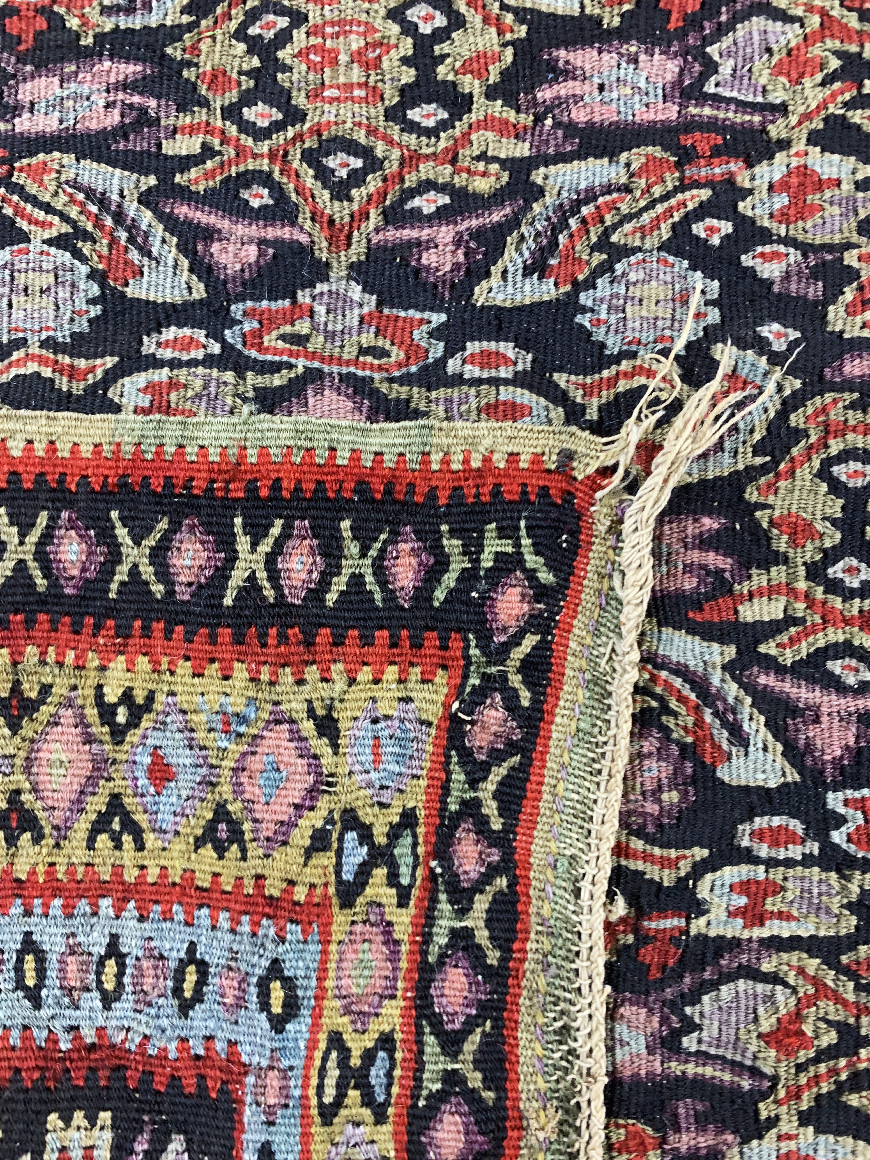 Detail f: Senneh Kelim antik, Persien, 19.Jhd, Wolle auf Wolle, ca. 195 x 130 cm, EHZ: 2-3