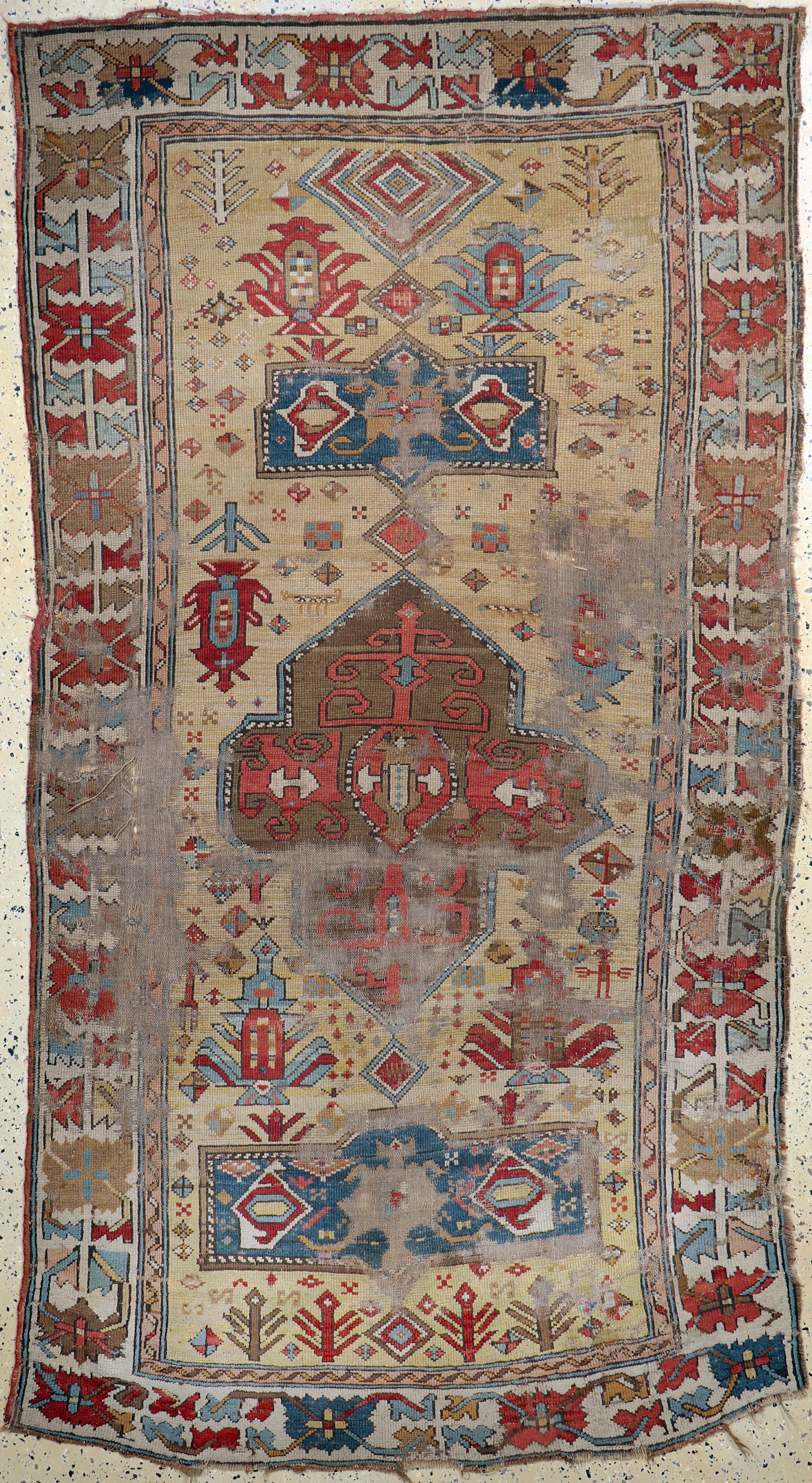 Image 27073023 - Antiker Kazak, Kaukasus, 19.Jhd, Wolle auf Wolle, ca. 250 x 135 cm, EHZ: 4 ...