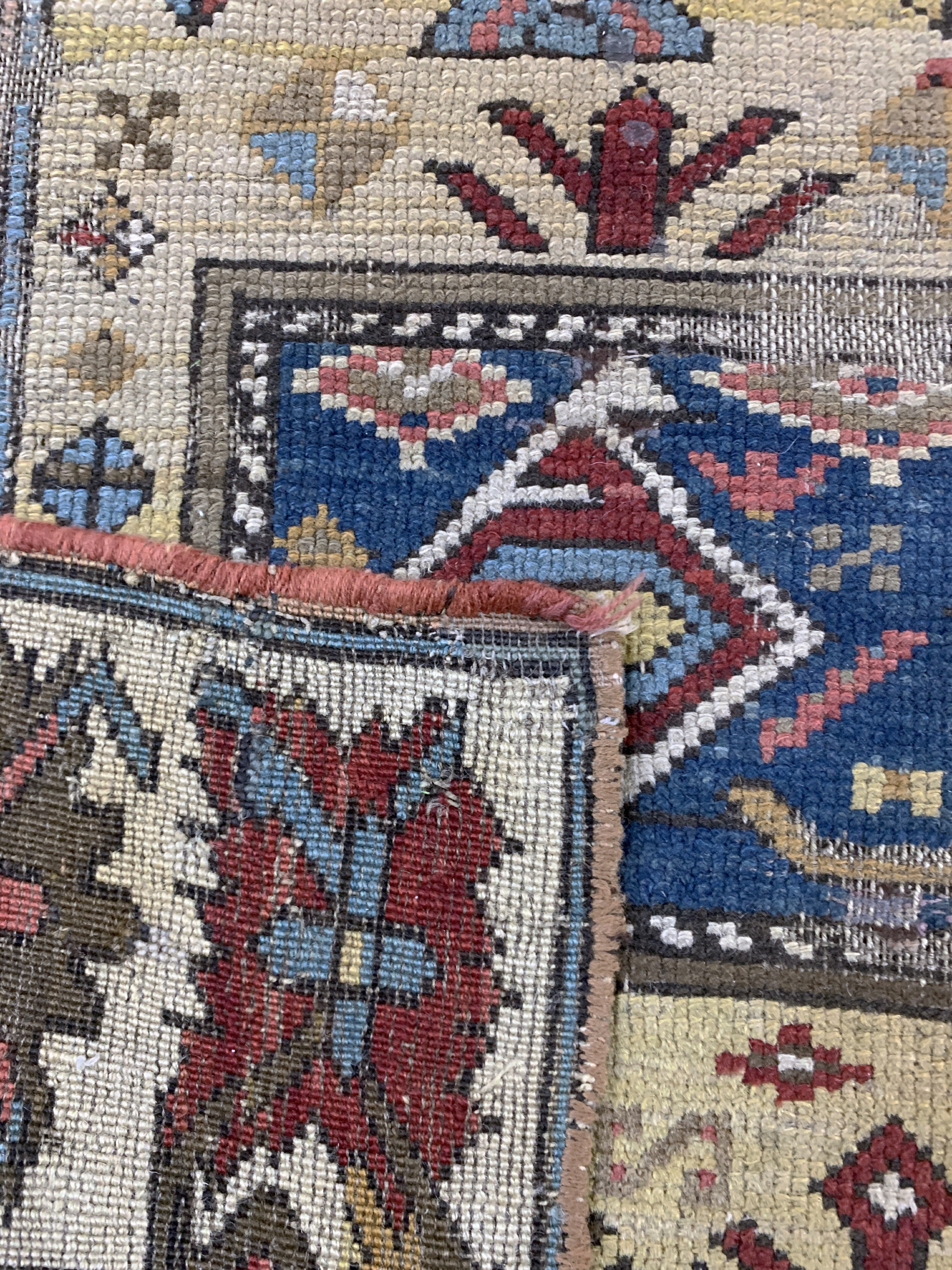 Detail f: Antiker Kazak, Kaukasus, 19.Jhd, Wolle auf Wolle, ca. 250 x 135 cm, EHZ: 4