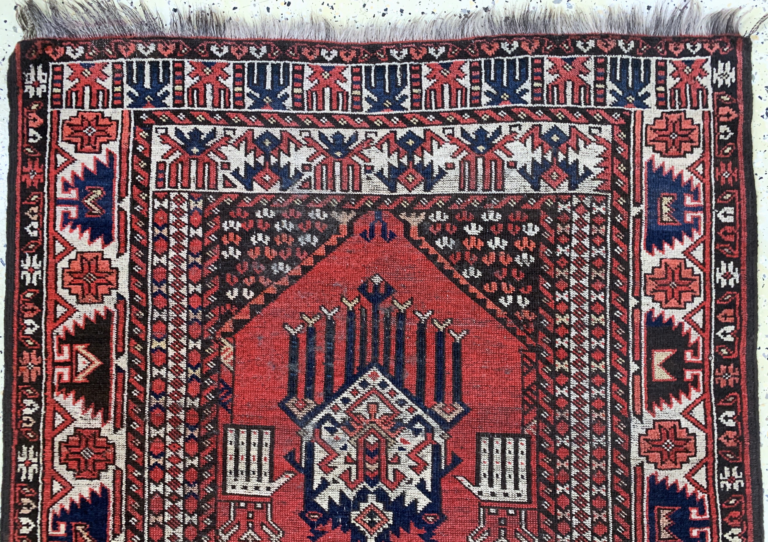 Detail a: Beschir"Gebetsteppich"antik, Turkmenistan, 19.Jhd, Wolle auf Wolle, ca. 170 x 106 cm, EHZ: 3-4