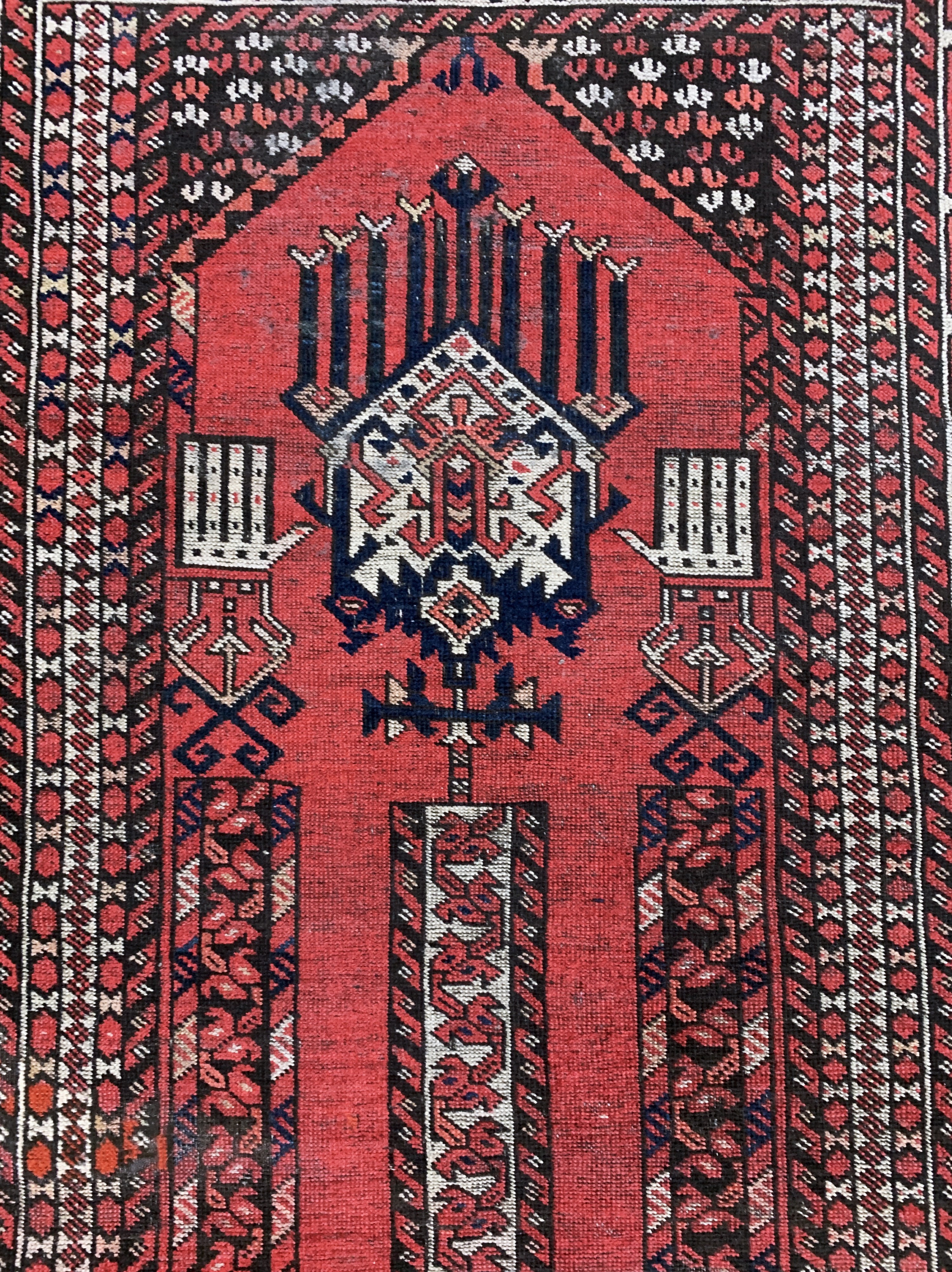Detail c: Beschir"Gebetsteppich"antik, Turkmenistan, 19.Jhd, Wolle auf Wolle, ca. 170 x 106 cm, EHZ: 3-4