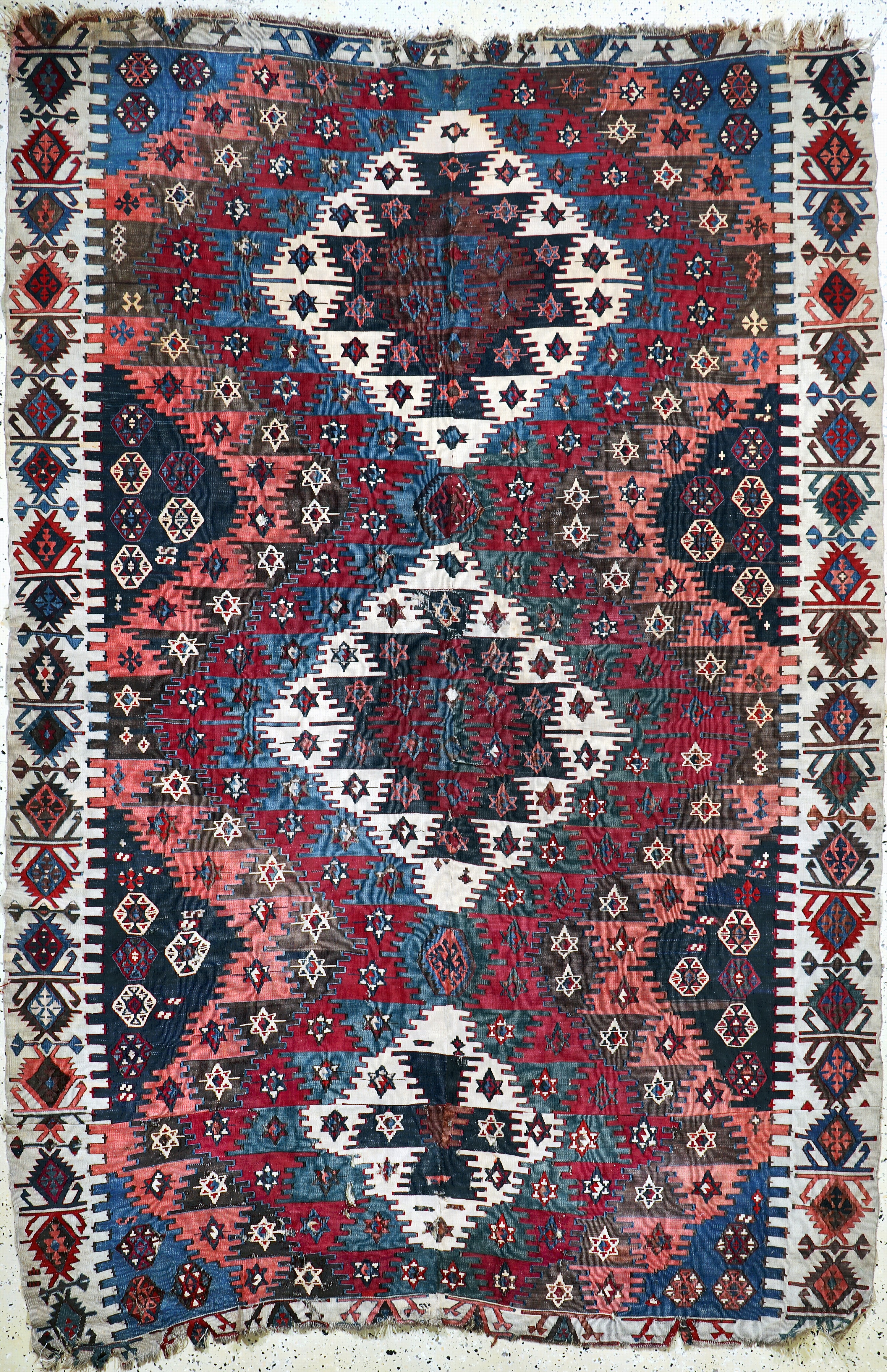 Image 27073028 - Aydin Kelim antik, Türkei, 19.Jhd, Wolle auf Wolle, ca. 270 x 185 cm, EHZ: ...