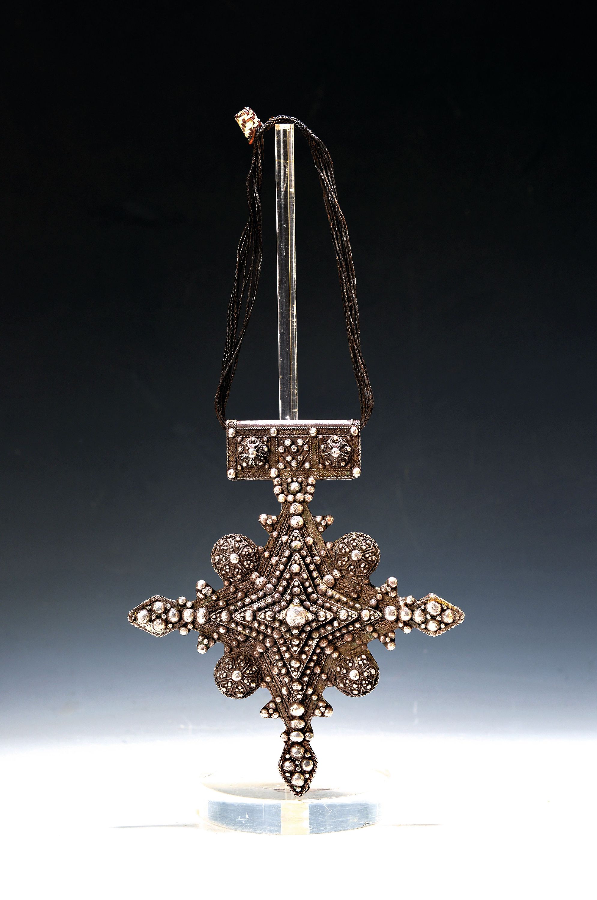 Image 27073043 - Mauretanisches Boghdad-Kreuz, wohl Marokko, um 1900, Silber geprüft, ca. 360g, ...