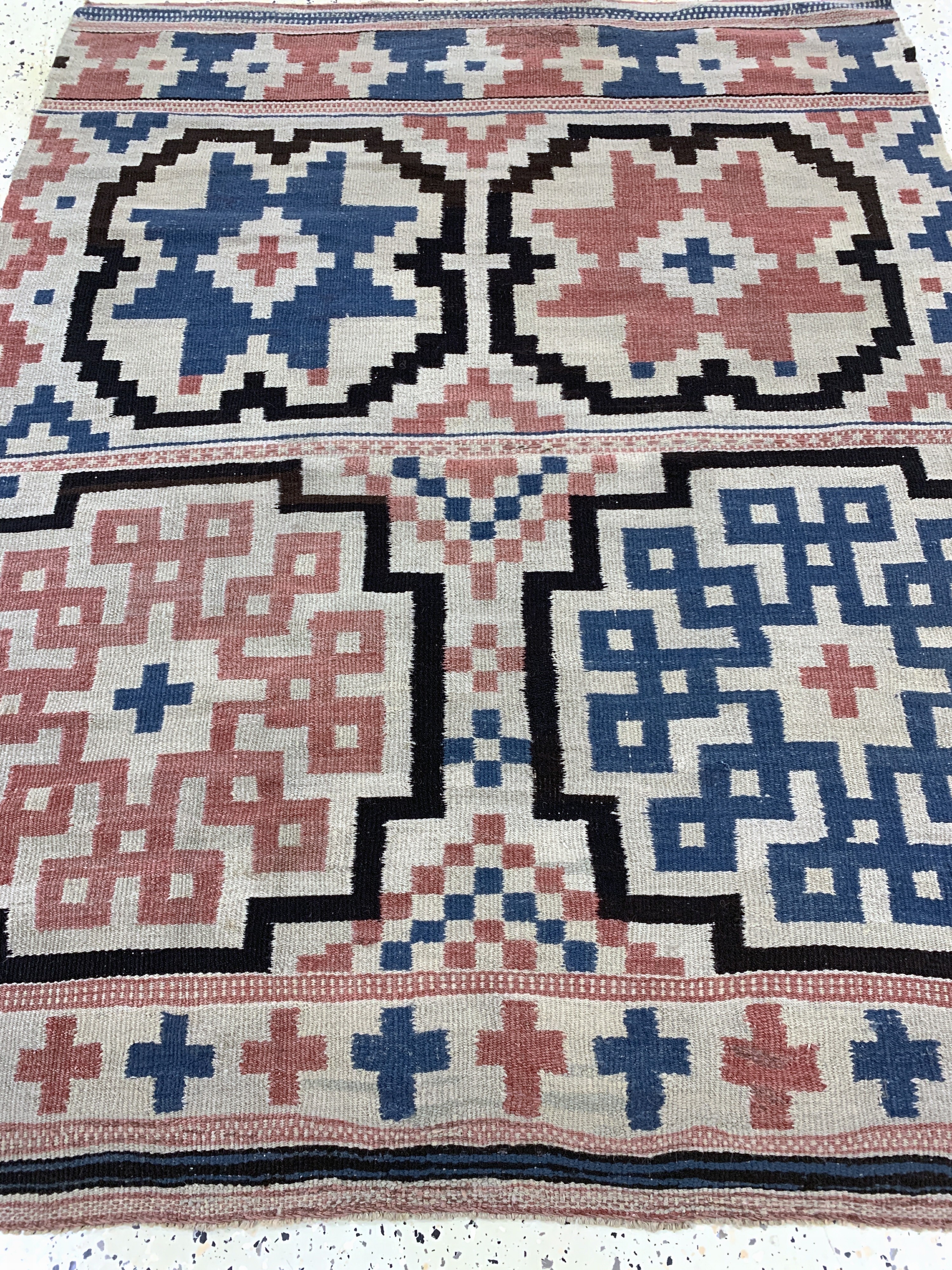 Detail d: Bessarabien Kelim antik, Osteuropa, um 1900, Wolle auf Wolle, ca. 146 x 120 cm, EHZ: 2