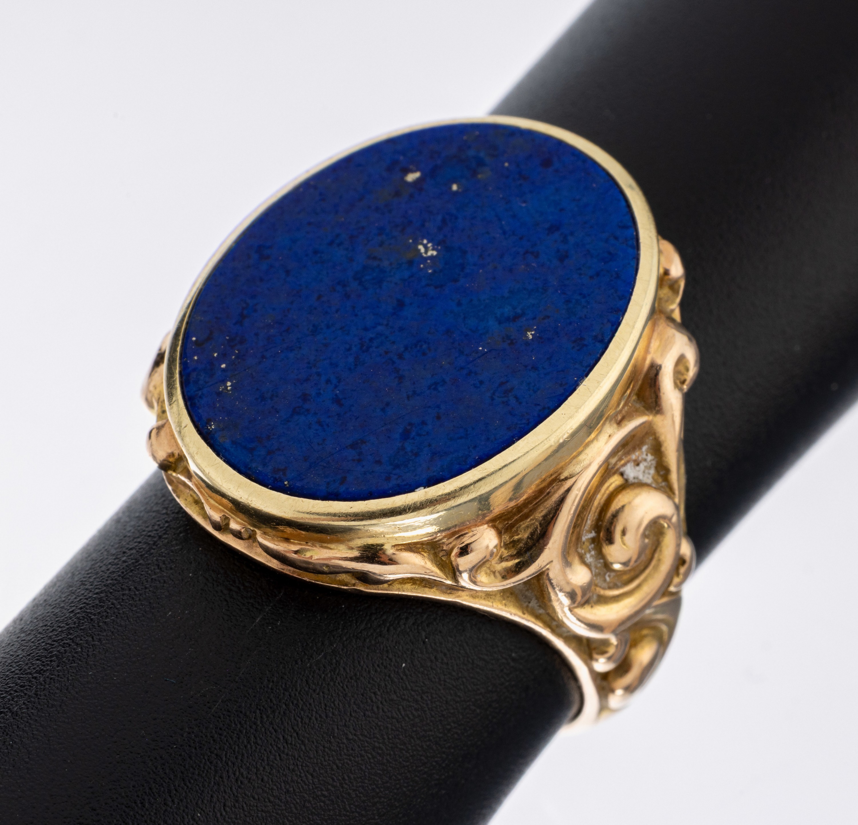 Image 27073067 - 14 kt Gold Lapislazuli-Siegelring, GG 585/000 gepr., ovale freie ...