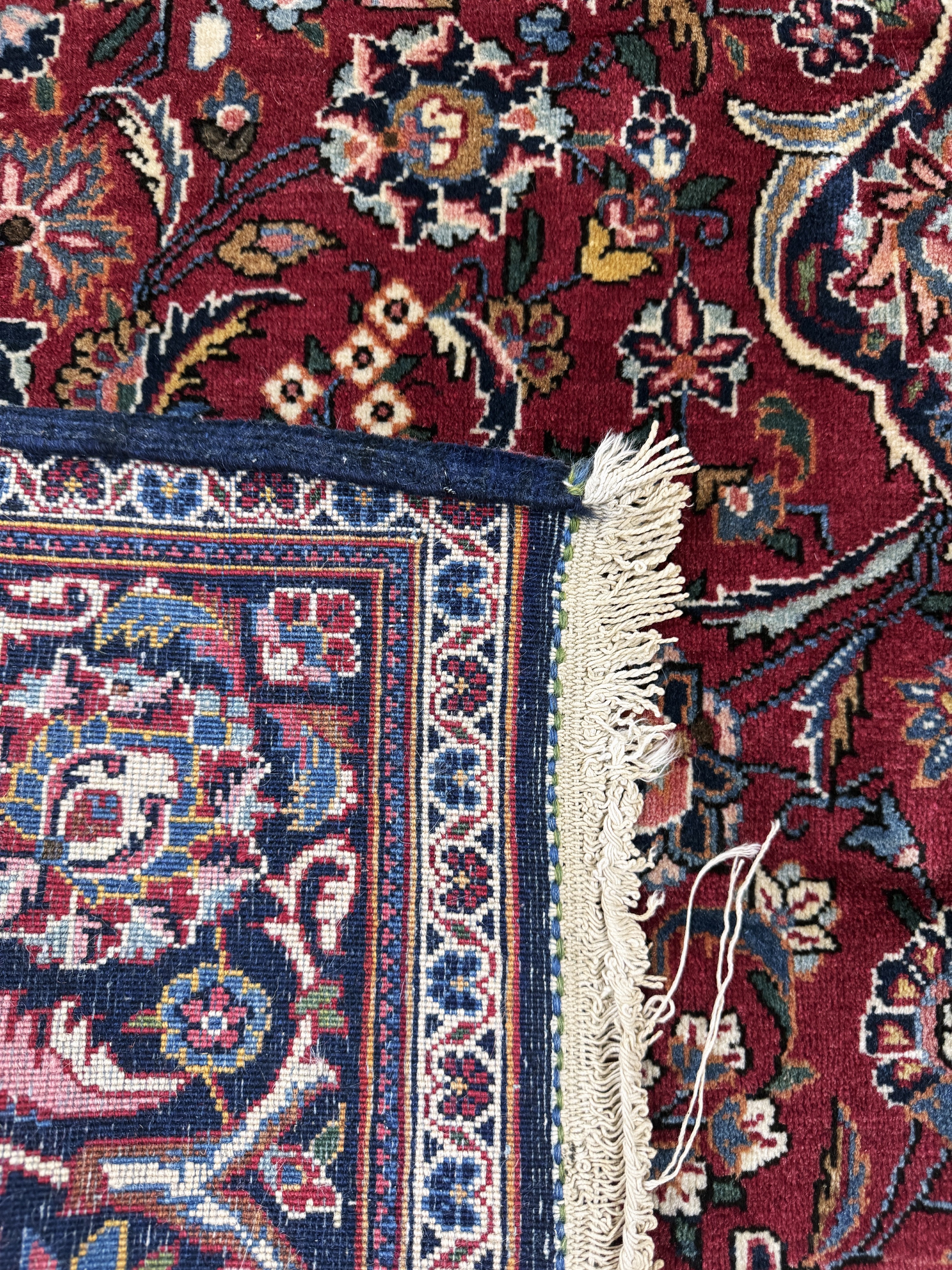 Detail e: Keschan Kork alt, Persien, Anfang 20.Jhd, Korkwolle auf Baumwolle, ca. 220 x 140 cm, EHZ: 2