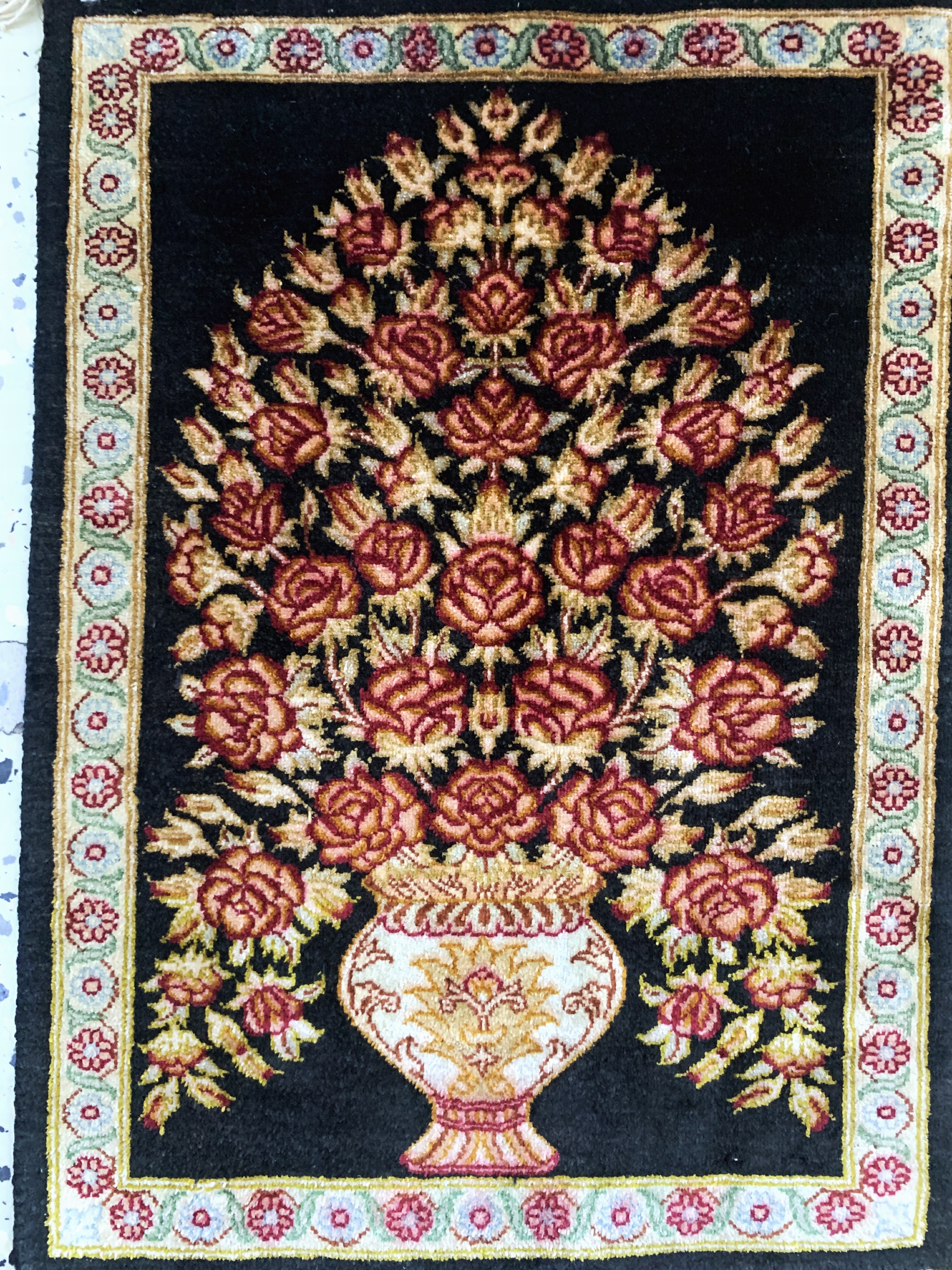 Detail c: 2 Lots Ghom Seide, Persien, Ende 20.Jhd, reine Naturseide, ca. 42 x 30 cm, EHZ: 1-2